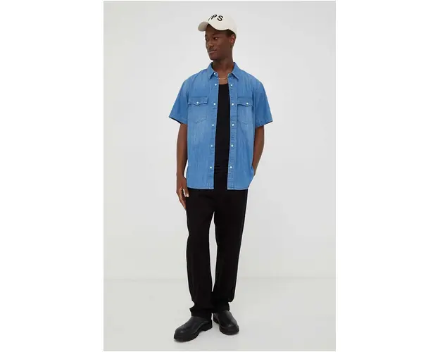 Levi's camasa jeans barbati, cu guler clasic, relaxed