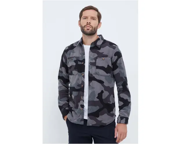 Columbia camasa Flare Gun barbati, culoarea negru, cu guler clasic, regular