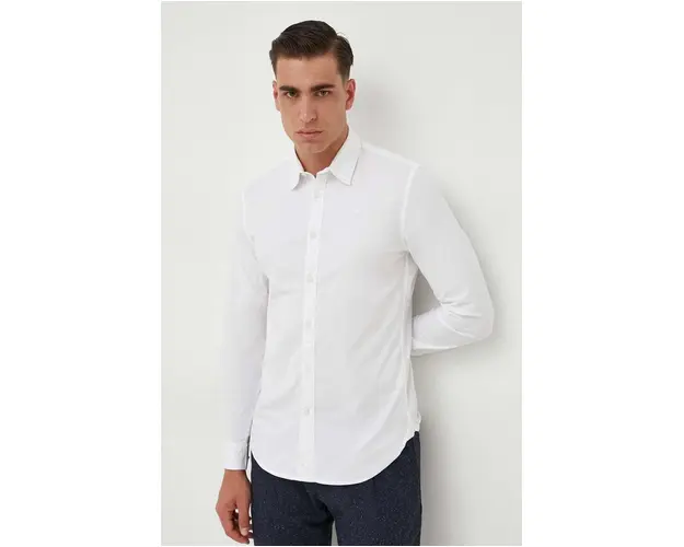 Pepe Jeans camasa COVENTRY barbati, culoarea alb, cu guler clasic, slim