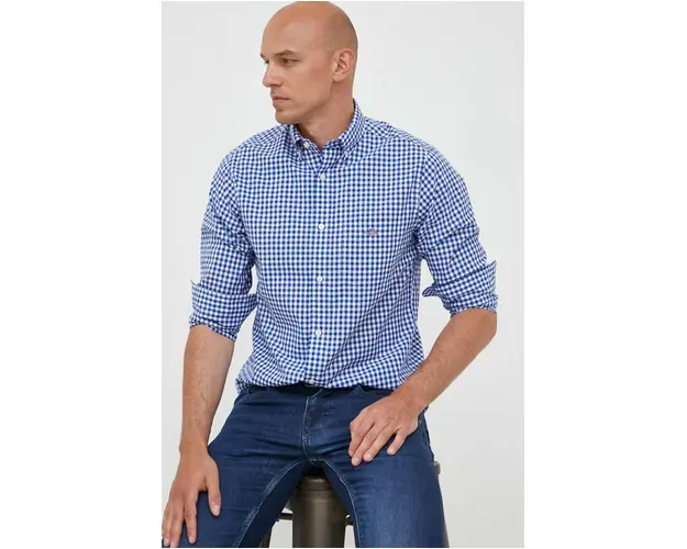 Gant camasa din bumbac barbati, cu guler button-down, regular