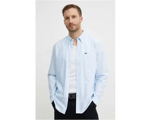 Lacoste camasa din bumbac barbati, cu guler button-down, regular