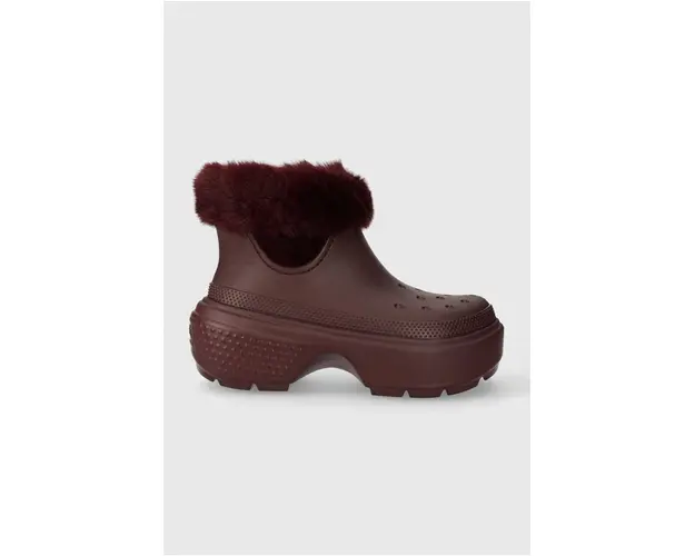 Crocs cizme de iarna Stomp Lined Boot culoarea bordo, 208718