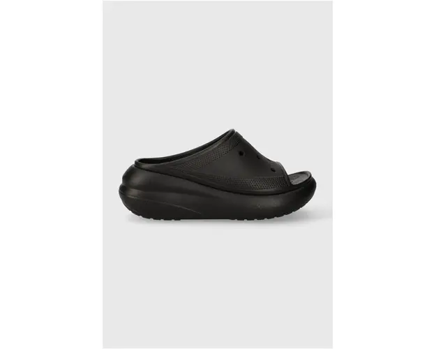 Crocs papuci Classic Crush Slide femei, culoarea negru, cu platforma 207670