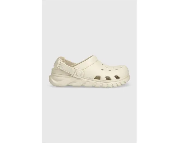 Crocs papuci Duet Max II Clog femei, culoarea bej, cu platforma 208776