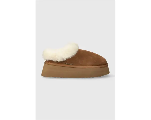 Steve Madden papuci din piele intoarsa Chaplin culoarea maro, SM11002735
