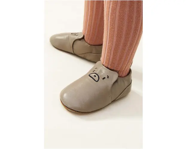 Liewood papuci din piele pentru copii culoarea verde