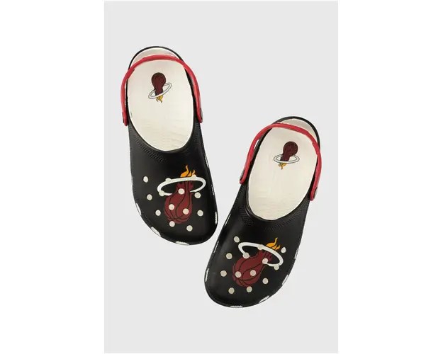 Crocs papuci NBA Miami Classic Clog culoarea negru 208861