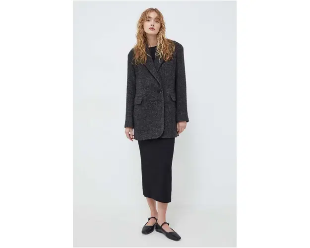 Herskind palton de lana culoarea gri, de tranzitie
