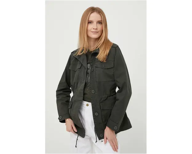 Pepe Jeans geaca femei, culoarea verde, de tranzitie