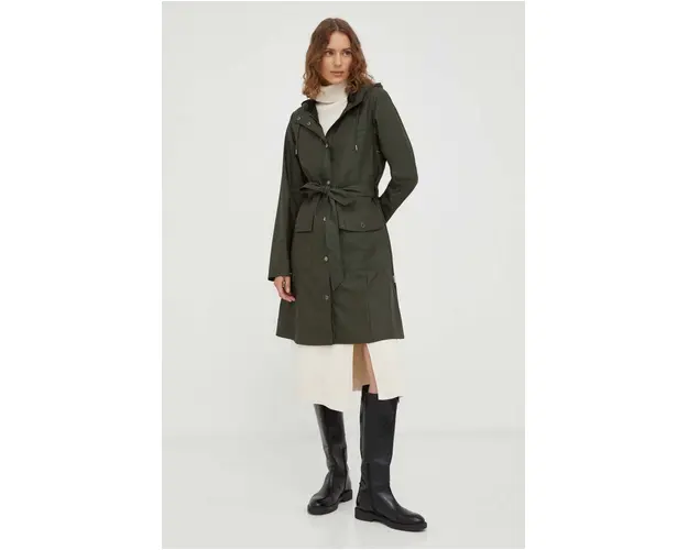 Rains geaca de ploaie 18130 Jackets femei, culoarea verde, de tranzitie