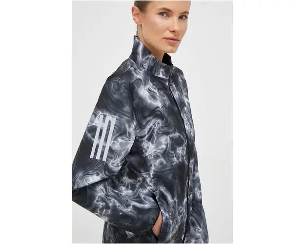 adidas Performance windbreaker Own the Run culoarea gri, de tranzitie