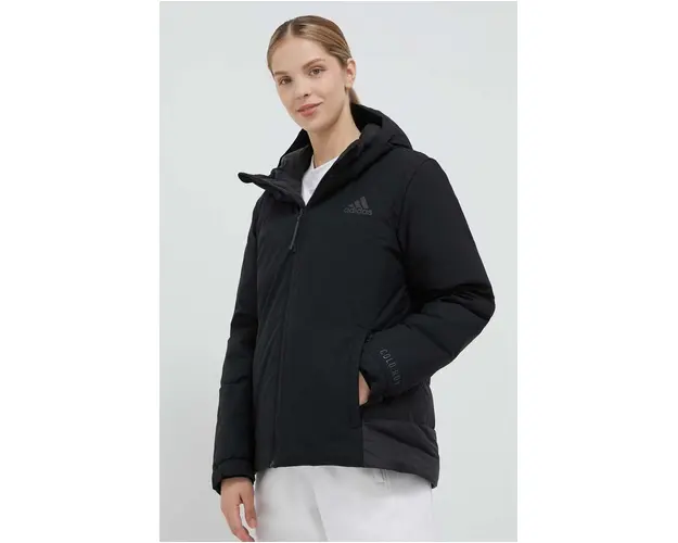 adidas geaca de puf femei, culoarea negru, de iarna