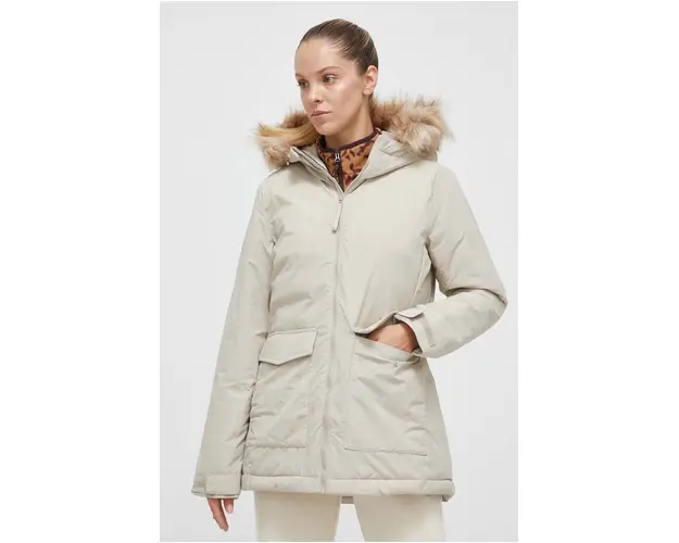 adidas geaca femei, culoarea bej, de tranzitie