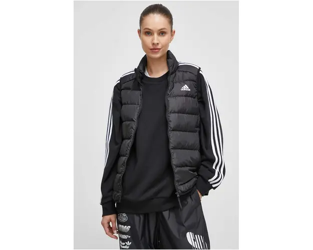 adidas vesta de puf femei, culoarea negru, de tranzitie