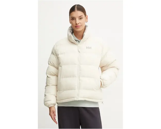 Helly Hansen geaca cu doua fete femei, culoarea bej, de iarna, oversize