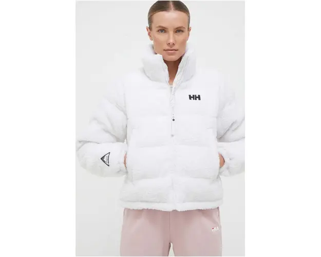 Helly Hansen geaca femei, culoarea alb, de iarna