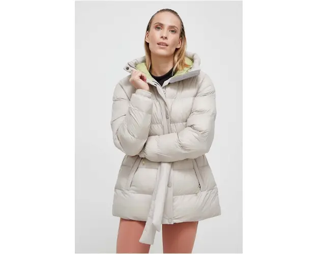 Helly Hansen geaca femei, culoarea bej, de iarna