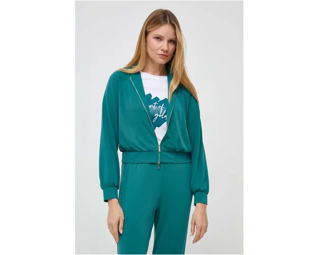 Marella bluza femei, culoarea verde, neted