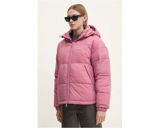 Dickies geaca femei, culoarea roz, de iarna