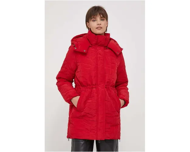 Desigual geaca femei, culoarea rosu, de tranzitie