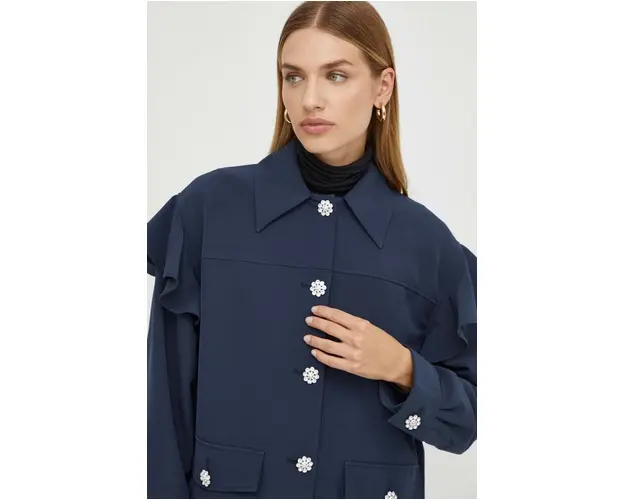 Custommade sacou Fideli culoarea albastru marin, un singur rand de nasturi, neted