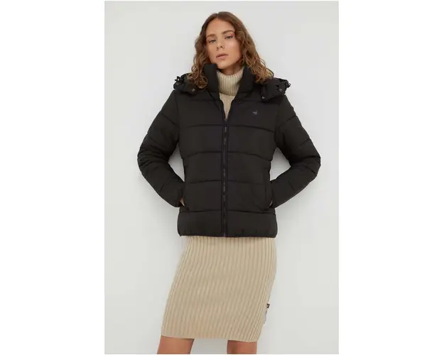G-Star Raw geaca femei, culoarea negru, de iarna