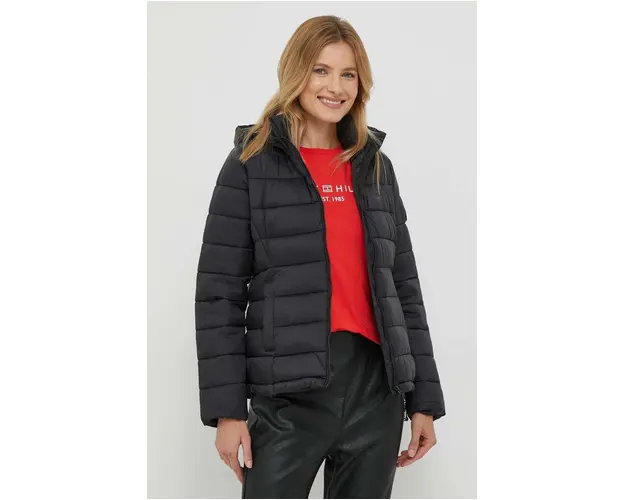 Pepe Jeans geaca femei, culoarea negru, de tranzitie
