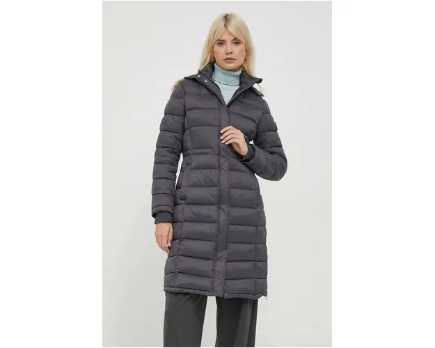 Pepe Jeans geaca femei, culoarea gri, de iarna