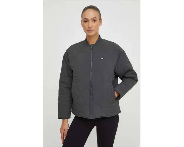 New Balance geaca femei, culoarea gri, de tranzitie
