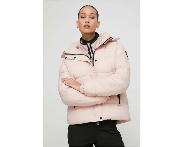 Superdry geaca femei, culoarea roz, de iarna