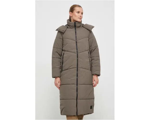 Jack Wolfskin geaca femei, culoarea gri, de iarna