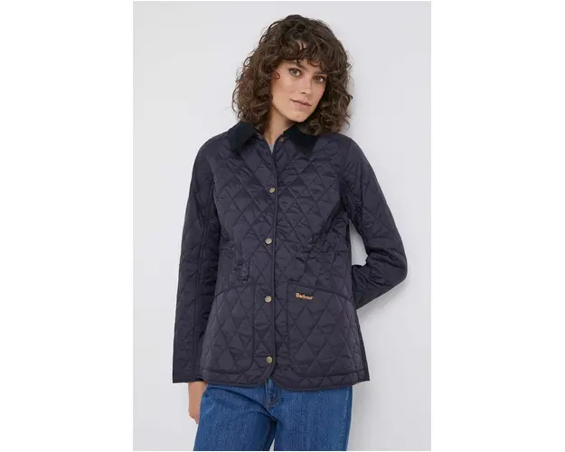 Barbour geaca femei, culoarea albastru marin, de tranzitie