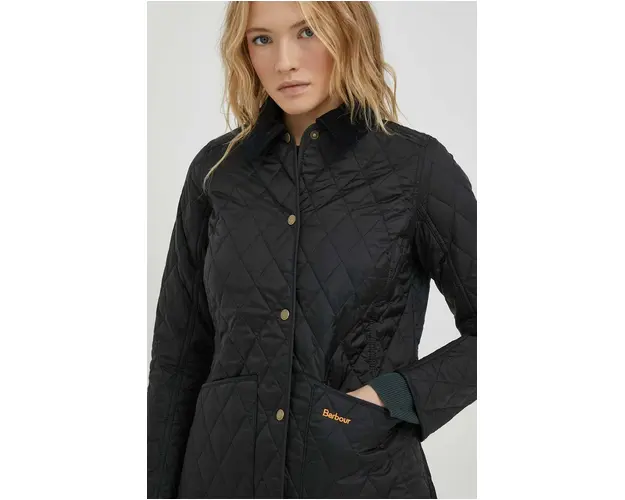 Barbour geaca femei, culoarea negru, de tranzitie