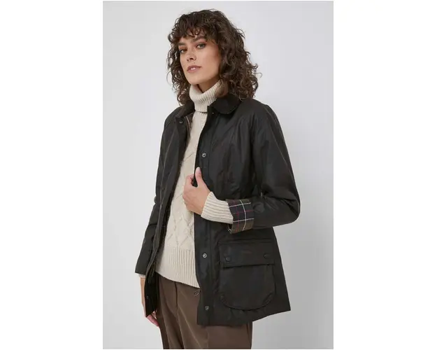 Barbour jacheta de bumbac culoarea maro, de tranzitie