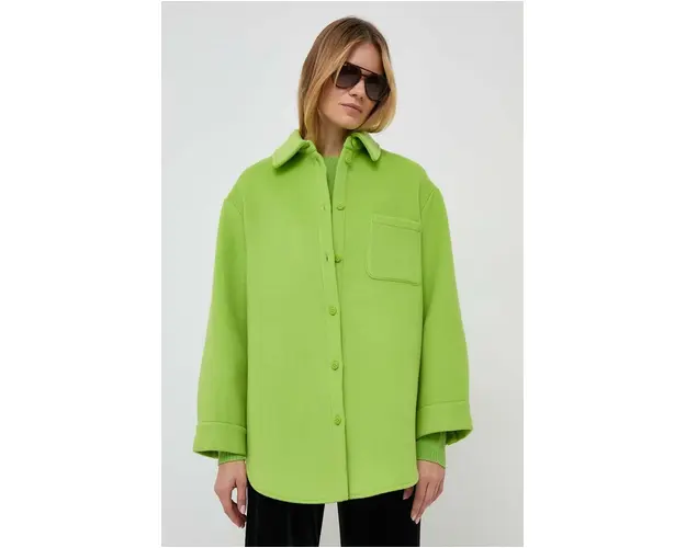 MAX&Co. geaca cu aspect de camasa x Anna Dello Russo culoarea verde, de tranzitie, oversize