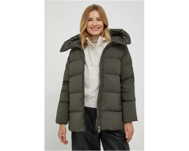 Hetrego geaca de puf Sloan femei, culoarea verde, de iarna