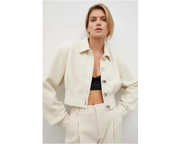 Gestuz geaca femei, culoarea bej, de tranzitie