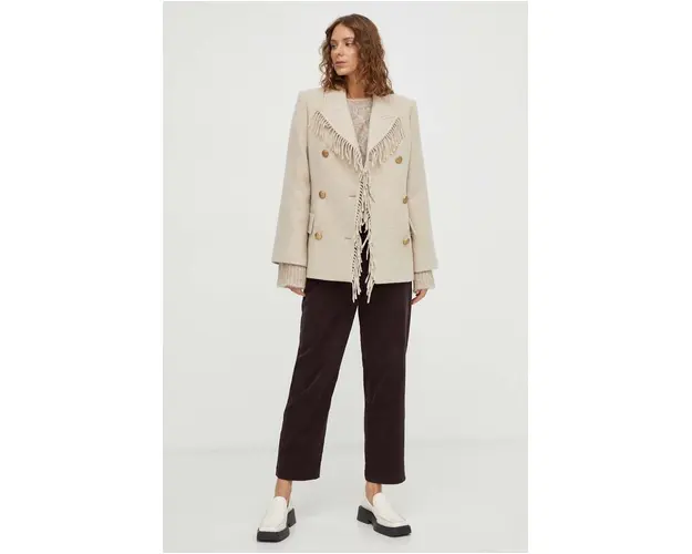 By Malene Birger geaca de lana culoarea bej, de tranzitie