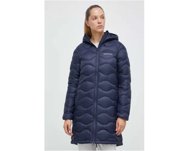 Peak Performance geaca de puf femei, culoarea albastru marin, de tranzitie