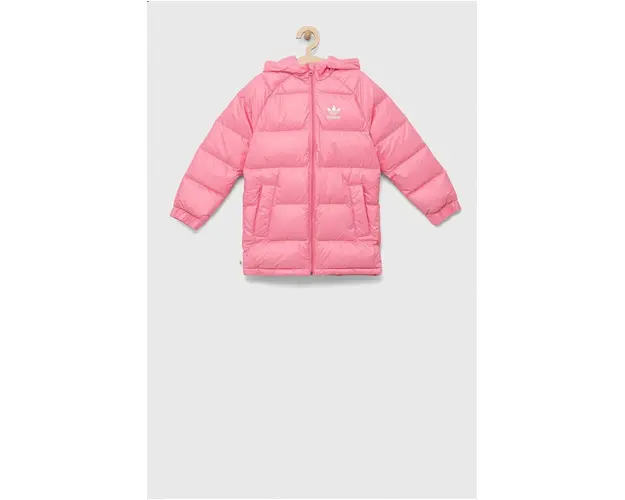 adidas Originals geaca de puf pentru copii culoarea roz