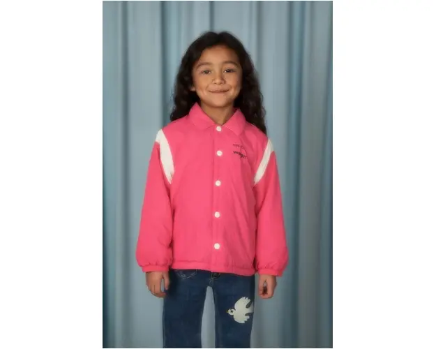 Mini Rodini geaca copii Mini Rodini x Wrangler culoarea roz