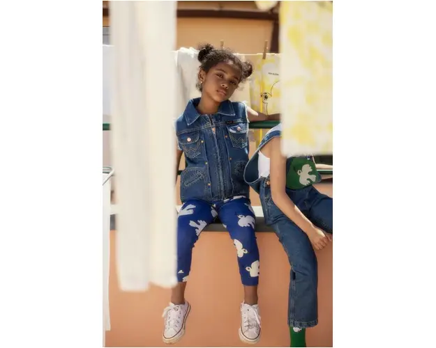 Mini Rodini vesta din denim pentru copii Mini Rodini x Wrangler