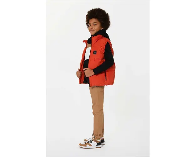 BOSS vesta copii culoarea portocaliu