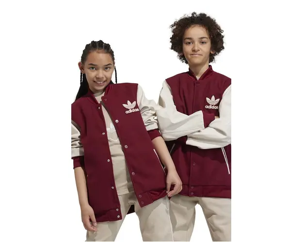 adidas Originals geaca bomber pentru copii culoarea rosu