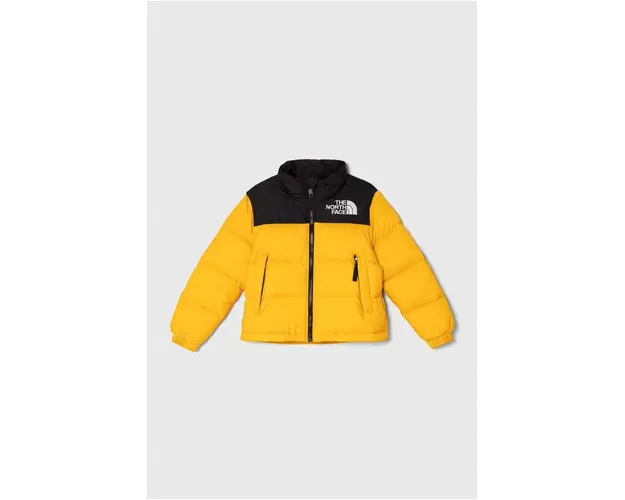 The North Face geaca de puf pentru copii 1996 RETRO NUPTSE JACKET culoarea galben
