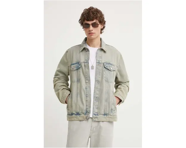 Samsoe Samsoe geaca jeans barbati, de tranzitie, oversize