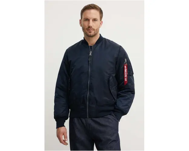 Alpha Industries geaca MA-1 barbati, culoarea bleumarin, de tranzitie, oversize 100101.07-rep.blue