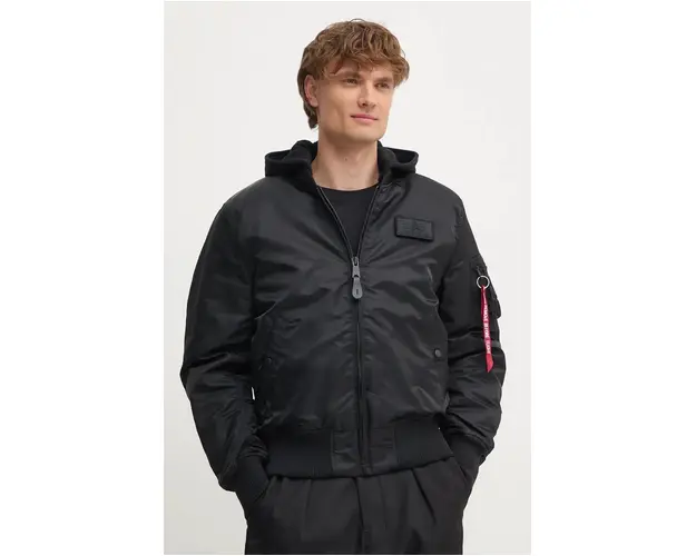 Alpha Industries geaca bomber MA-1 ZH Back Print barbati, culoarea negru, de iarna