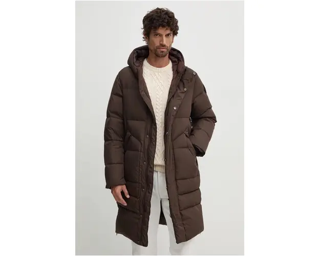 Bomboogie geaca de puf barbati, culoarea maro, de iarna