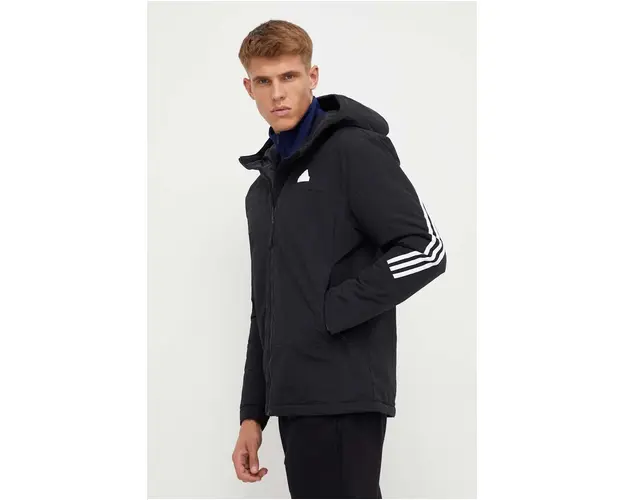 adidas geaca barbati, culoarea negru, de tranzitie